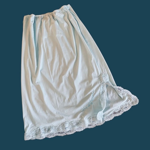 Other - Vintage Kayser pastel blue lace slip skirt